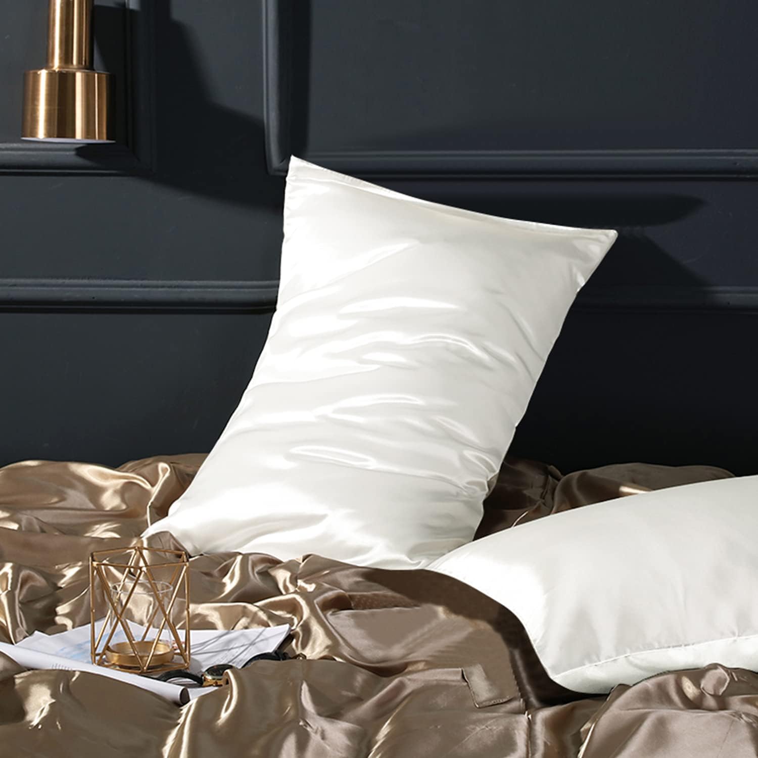 Buy BUY 2 Pack Silk Satin Pillowcases for Hair and Skin, Luxurious and Silky Standard Pillow Cases with Envelope Closure, 50×75 cm, White LA BUCCIA - Authentic Medical Grade Dermal Filler