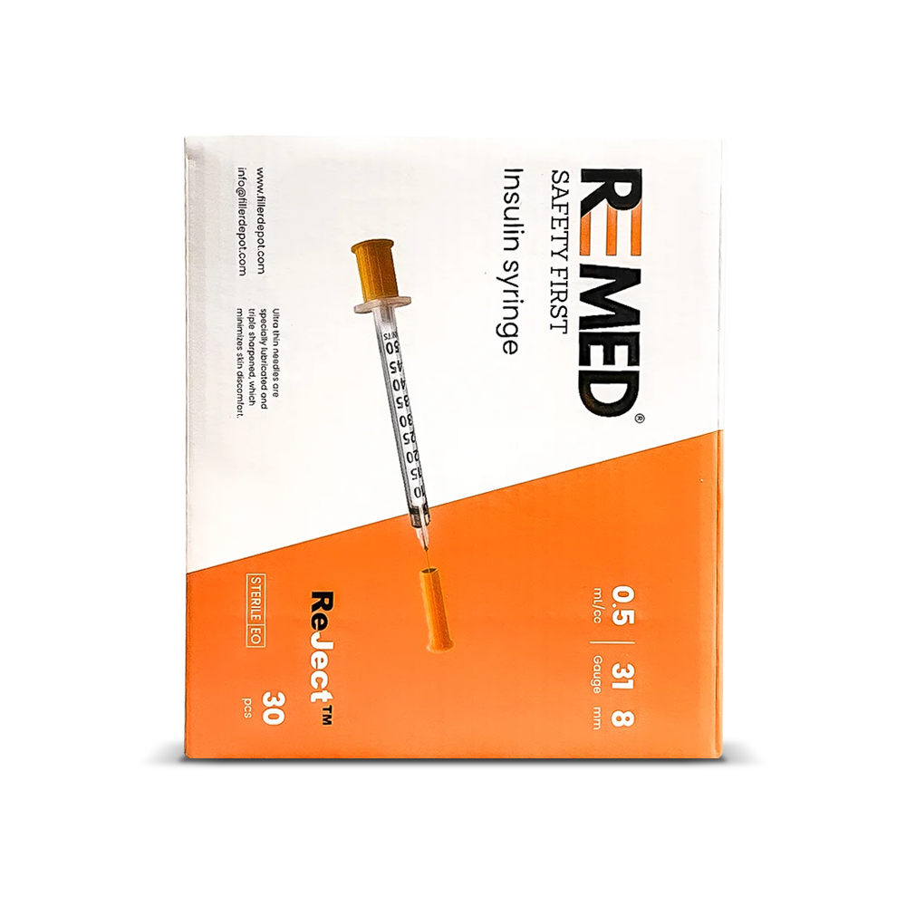 Buy BUY ReMed Insulin Syringe 0.5ml 31G 8mm (30 Pack) LA BUCCIA - Authentic Medical Grade Dermal Filler
